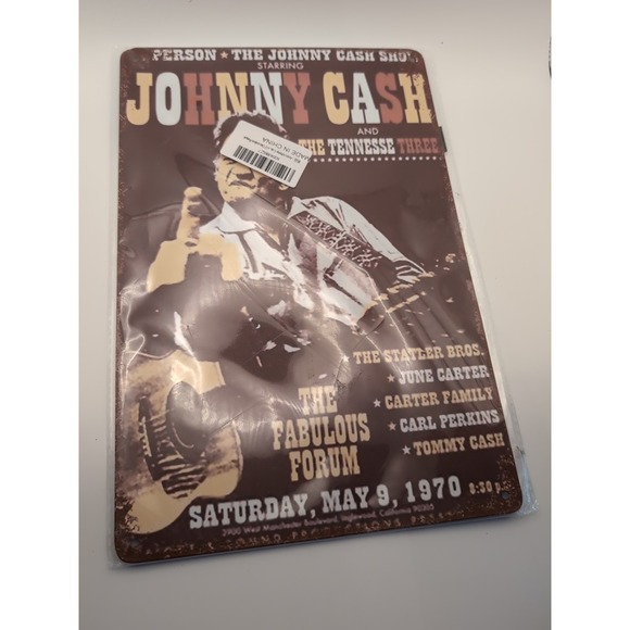 Johnny Cash And The Tennessee Three -Steel Decor Sign 12x8 - Picture 1 of 4
